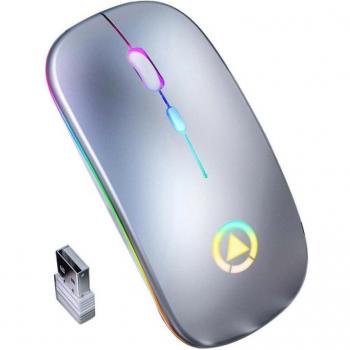 RGB Wireless Rechargeable Silent Mouse Ergonomic Design for Laptop and PC 2.4GHz