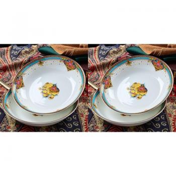 8-Inch Porcelain Soup Plate Set - 4 Pieces