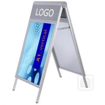 Showdown® Displays Kundenstopper Compasso C1 silber DIN A1 2 Fächer