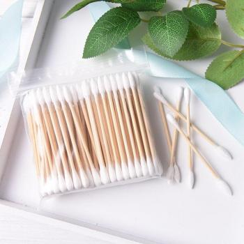 100 Pcs Cosmetic Cotton Buds with Double Heads