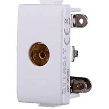 Conector coaxial hembra TV BTicino Matix color blanco