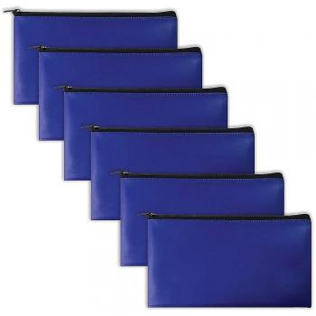 Pochette à monnaie bleue avec fermeture éclair - 6 unités