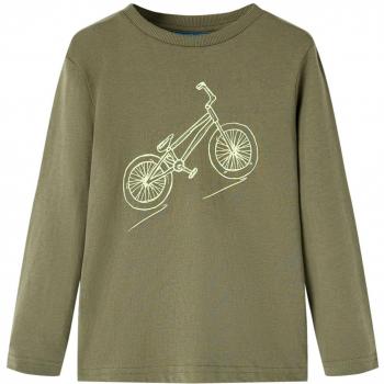 Camiseta Infantil Estampado Bicicleta Manga Larga