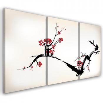 Japanese Cherry Blossom Canvas Set 60x40 Beige