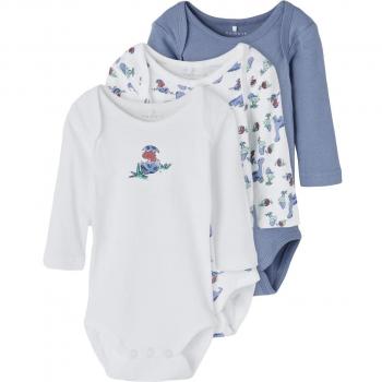 Dreierpack Baby-Body mit langen Ärmeln Name it Dino