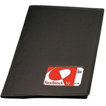 Carpeta Grafoplás con 10 Fundas Transparentes, Doble Espiral, Tapas Rígidas, Negro
