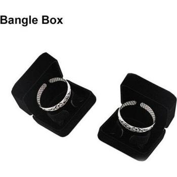 Caja de Anillo de Terciopelo Negro