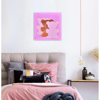 Bär‑Kunst Canvas “Bears VIII” – Rosa, Premium Leinwand