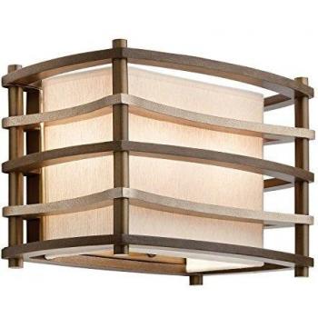 Elstead Moxie 2-Light Wall Sconce in Bronze and Beige