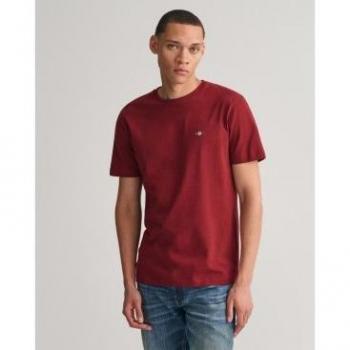 GANT T-Shirt Dunkelrot L – Logostickerei Brust