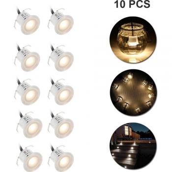10PCS LED Recessed Stair Light 12V IP67 Waterproof