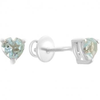 Orecchini in argento con topazio naturale 1.1ct colore azzurro chiaro