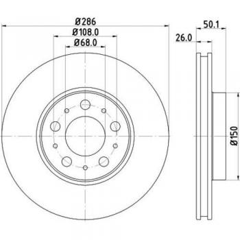 Brake Disc 8DD 355 107-051 from HELLA