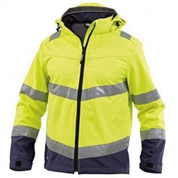 Dassy® - Malaga Warnschutz Softshell-Jacke, Neongelb/dunkelblau, Größe S