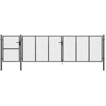 VidaXL Cancello Verde in Acciaio 500x125 cm Argento