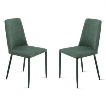 Set di sedie verdi Ettore imbottite (2 pezzi)
