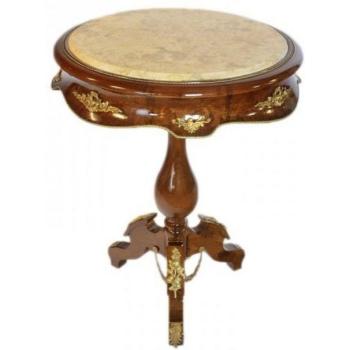 Ludwig XVI Stil Beistelltisch mit cremefarbener Marmorplatte