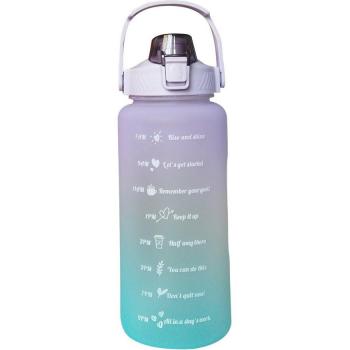 Bouteille d'eau 2L pour fitness avec tasse en paille et indicateur horaire