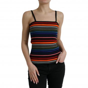 Dolce & Gabbana Multicolor Striped Spaghetti Strap Tank Top - IT38|XS
