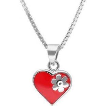 Trendor 41680 Mädchen-Halskette Silber 925 Collier mit Herz-Anhänger