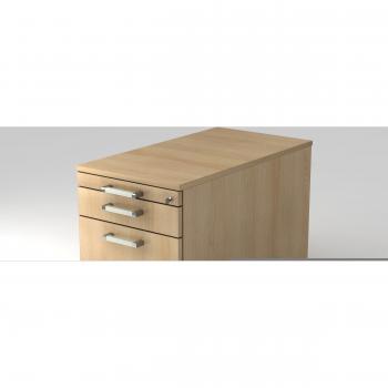 Mcbuero.de Rollcontainer 80cm 1 Schub 1 Hängeregistratur Schloss Chrom