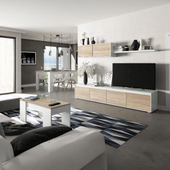 Pack Estilo Nórdico: Módulo de TV, Mesa de Centro y Comedor