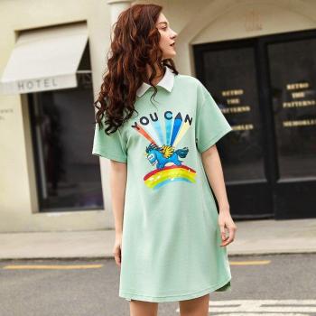 T‑Shirt Décontracté Col Rabattu Licorne