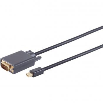 Shiverpeaks S/CONN maximum connectivity Displayportkabel-Mini Displayport Stecker 1.2 auf VGA Stecker, schwarz (500 cm), Data + Video Adapter, Schwarz