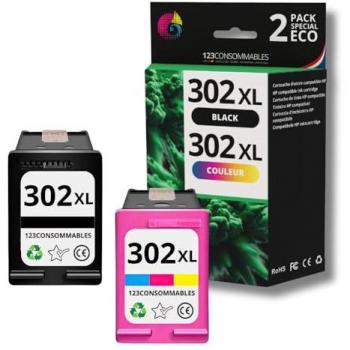 Pack de cartouches compatibles HP 302 XL - Noir et Couleur