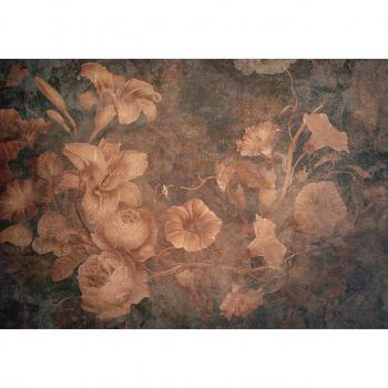 Papel Pintado Trompe L'oeil Moderno con Motivo Floral Retro 312x219 cm – Adhesivo Incorporado