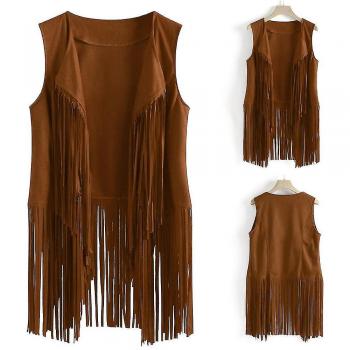 Chaleco Sin Mangas Hippie Caqui