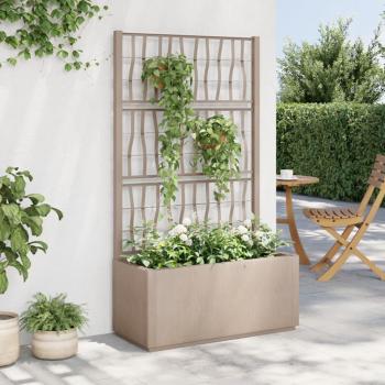 Brown Garden Pot with Trellis, PP Material, 80x36x140 cm (vidaXL)