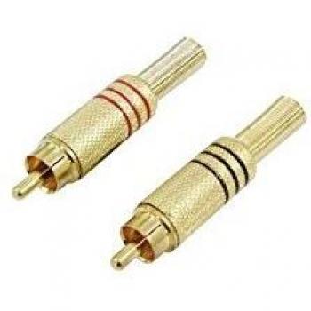 OMNITRONIC Gold-Plated RCA Plug 7mm Red/Black 2-Pack