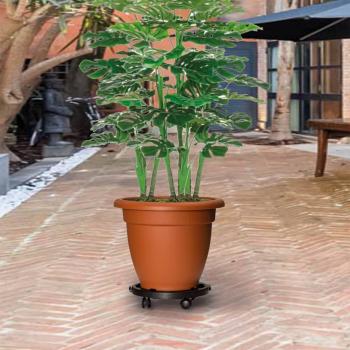 Carrello per Piante con Ruote 5 pezzi Diametro 30 cm Nero 170 kg