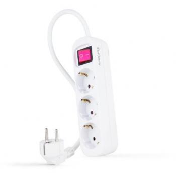 REGLETA 3 TOMAS INTERRUPTOR 1.4 M BLANCA