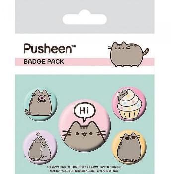 Badges Pusheen Bonjour (Set de 5) Multicolore Taille Unique