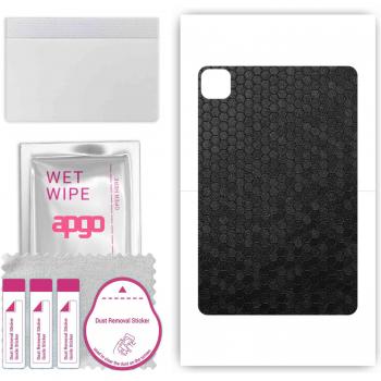 Funda Adhesiva Apgo para la Parte Trasera del Doogee T10, Antirayaduras, Instalación Rápida - Patrón Panal Negro
