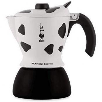 BIALETTI CAFFETTIERA MOKA CAFFE' 1 TZ DAMA IN ALLUMINIO BIANCA E NERA