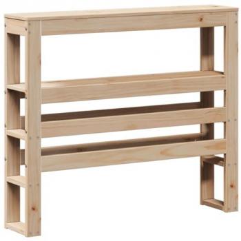 Testiera Letto in Legno Massello di Pino con Ripiani 75 cm
