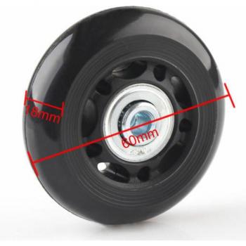 2PCS Black Suitcase Replacement Rubber Wheels with Axles