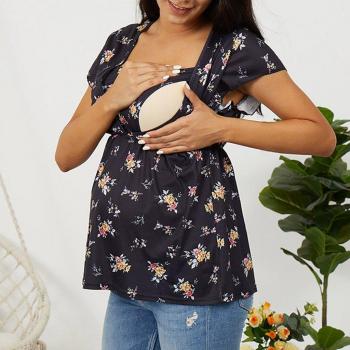 Maternity Ruffle Nursing T-shirt
