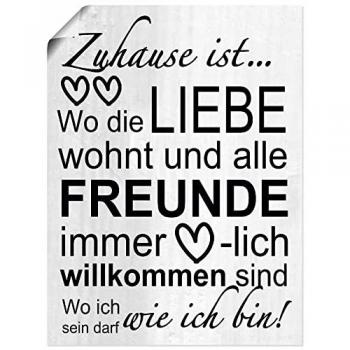 ARTLAND Wandkunst Wo die Liebe wohnt, grau