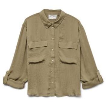 Camicia VERO MODA Fabiana a maniche lunghe verde coverture XL