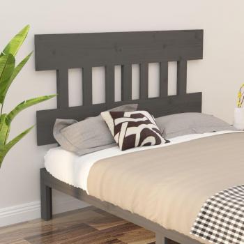 VidaXL Bed Headboard Grey 138.5x3x81 cm Solid Wood Pine