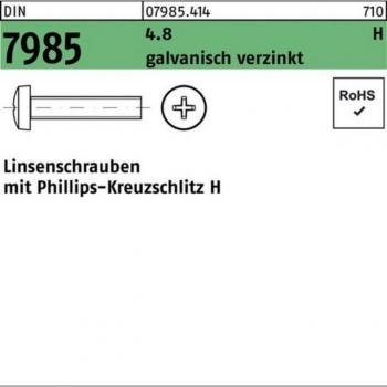 Verzinkte Linsenschraube M 2,5x16 4.8