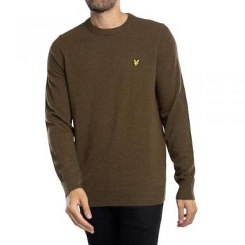 Lyle & Scott Men's Lambswool Blend Crew Neck Jumper - Green - Medium