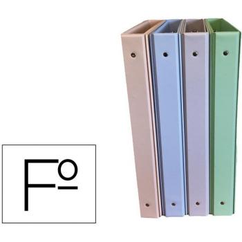 Carpeta de 4 anillas 25 mm Saro PVC colores pastel surtidos