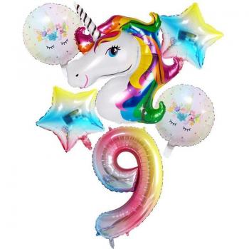 Unicorn Cartoon Hat Party Balloon Set by Taoqueen