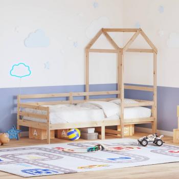 VidaXL: Day Bed with Roof, Solid Wood, Size 90x200 cm, No Mattress Included