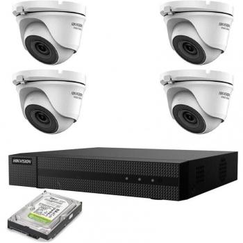 Set di Telecamere IP PoE 2MPx, 4 Unità, Hikvision HD + NAS 500GB